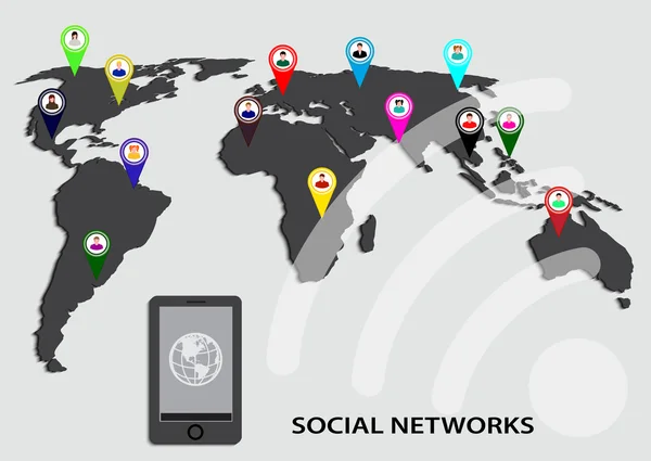 Redes sociais infográficas — Vetor de Stock