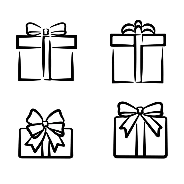 Iconos de cajas de regalo sobre fondo blanco — Archivo Imágenes Vectoriales