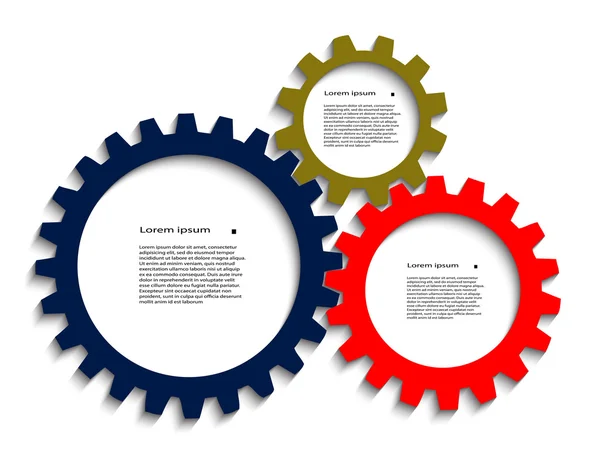 Farbzahnräder mit einem Platz für Ihren Text — Stockvektor