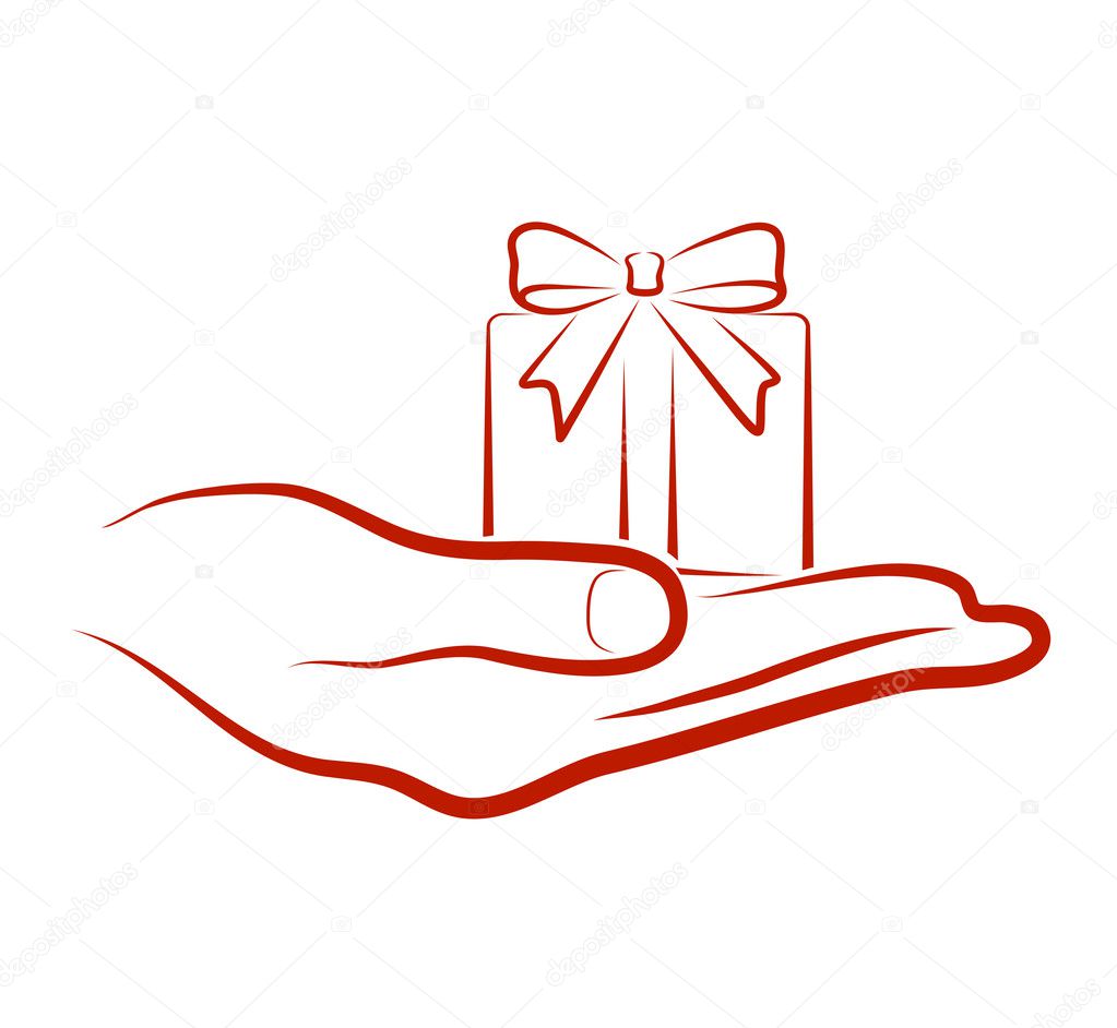 Hand brings a gift