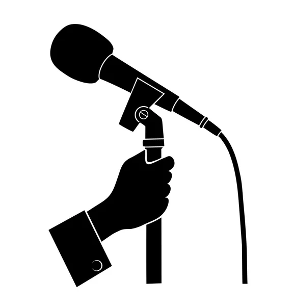 Hand with a microphone — Stock Vector