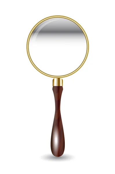 Old golden magnifier — Stock Vector