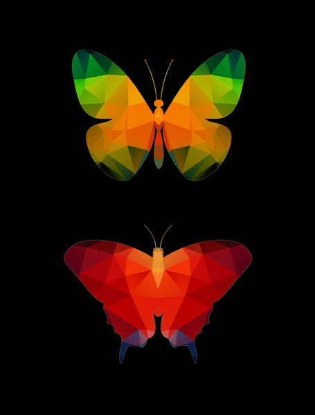 Mariposas de polígonos — Archivo Imágenes Vectoriales