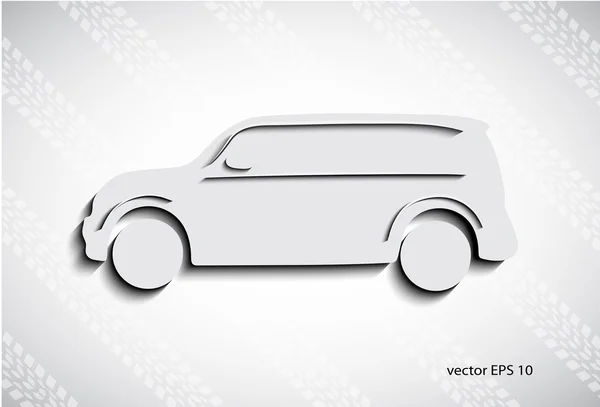 Coche sobre huellas de ruedas — Vector de stock