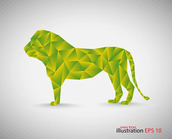 León de un polígono — Vector de stock