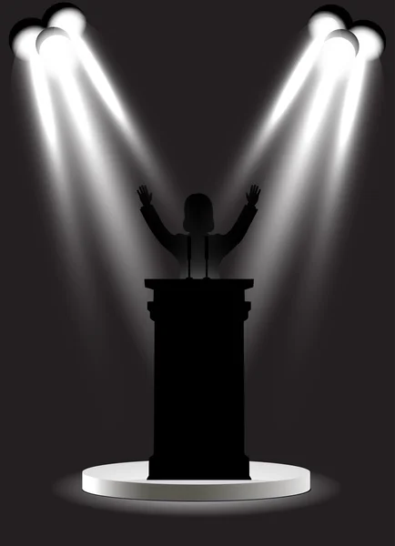 Man on the podium — Stock Vector