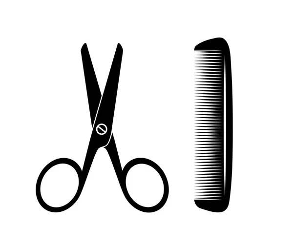 剪子和梳子 — 图库矢量图片