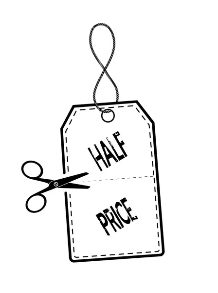 Half price tag — Stock Vector