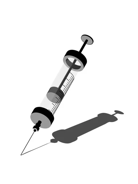 Black and white syringe — Stock Vector