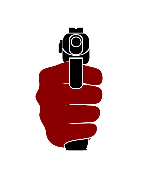 Pistola en la mano — Vector de stock