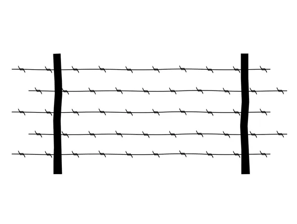 Element of barbed wire on a white background — Stock Vector