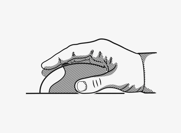 Main avec souris — Image vectorielle