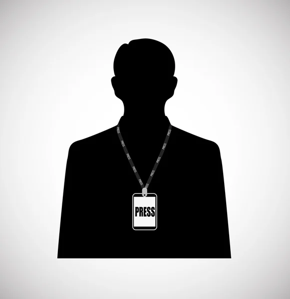 Journaliste silhouette — Image vectorielle