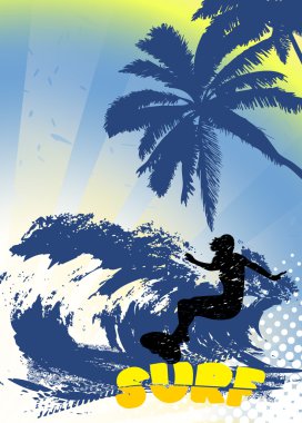 grunge arka plan üzerinde gezinen siluet