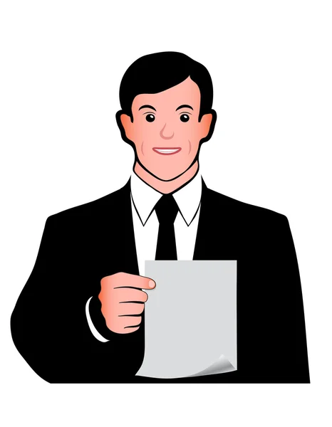 Hombre con una pancarta — Vector de stock