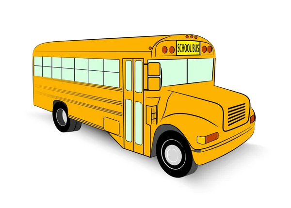 Autobus scolaire en illustration vectorielle — Image vectorielle