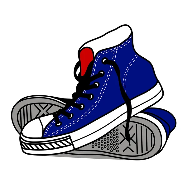 Desenho de velhos sapatos atléticos — Vetor de Stock