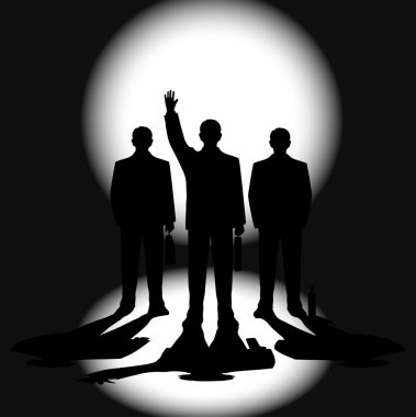 Silhouettes of businessmen clipart