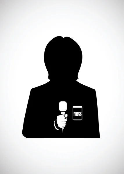 Silhouette reporter — Stock Vector