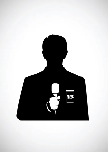 Silhouette reporter — Stock Vector