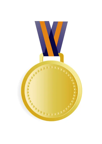 Золотая медаль на белом фоне — стоковый вектор