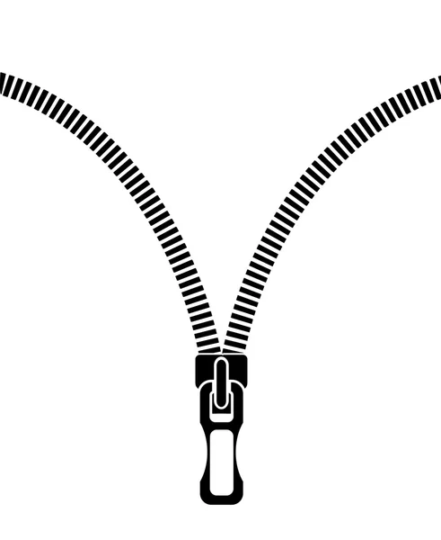 Silhouette of a metal zipper — Stock Vector