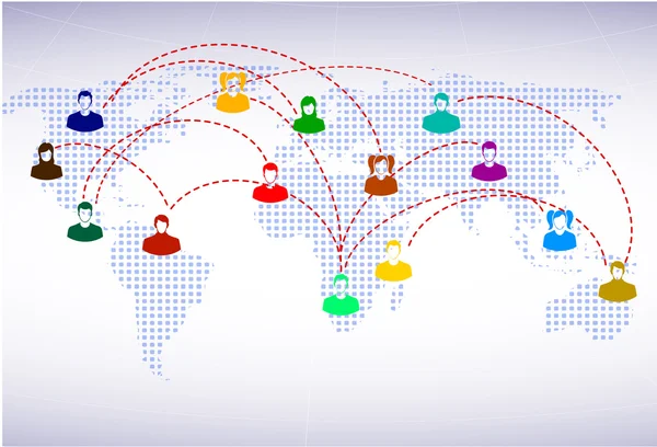 Schema dei social network — Vettoriale Stock