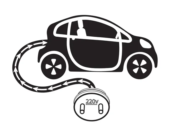 Elektromos motor autó — Stock Vector