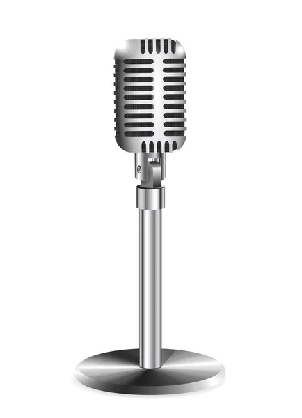 Retro a microphone on a white background — Stock Vector