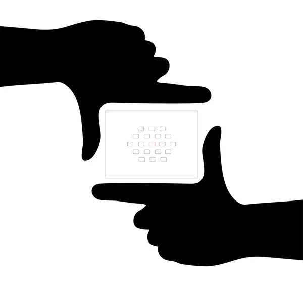 Viseur de caméra des mains humaines — Image vectorielle