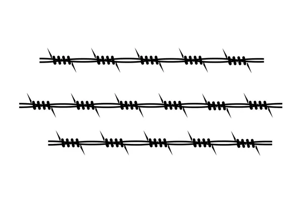 Element of barbed wire on a white background — Stock Vector