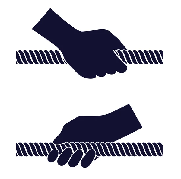Ręka, ciągnięcie liny — Wektor stockowy