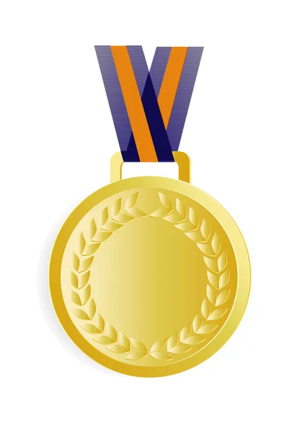 Gold medal on a white background — Stock Vector