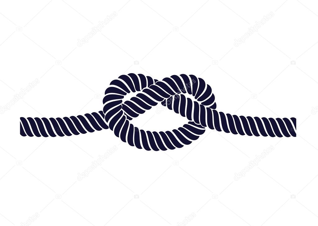 Rope knot on a white background