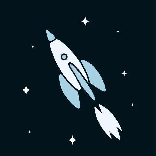 Rocket flying in space — Stock Vector