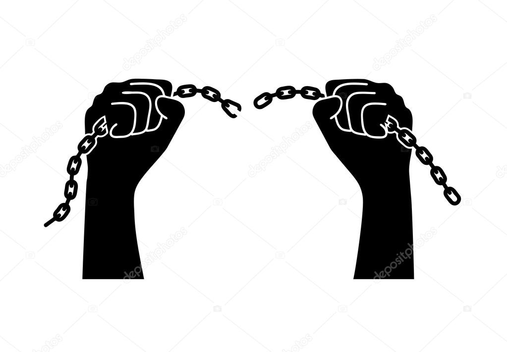Chains broken off by hands