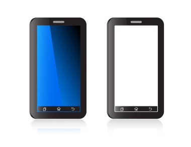 Beyaz bir arka planda akıllı telefon