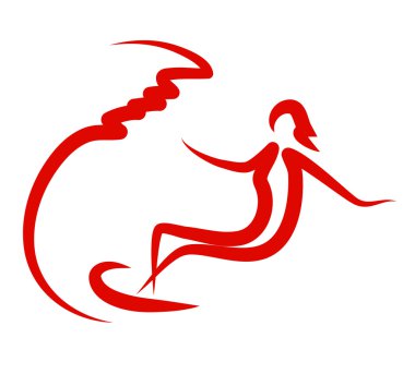 sörfçü soyut silüeti