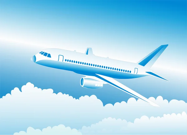 Samolot pasażerski w niebo — Wektor stockowy