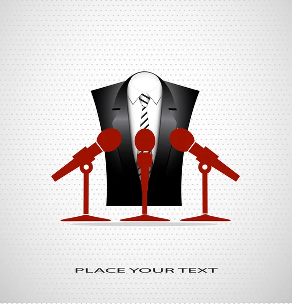 Suit before a microphone — Stock Vector