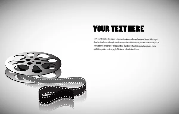 Cine-film on a gray background with space for your text — Stock Vector