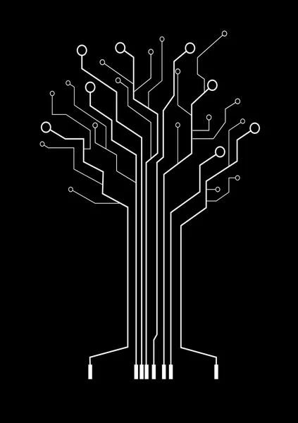 Абстрактное дерево символизирует высокие технологии — стоковый вектор