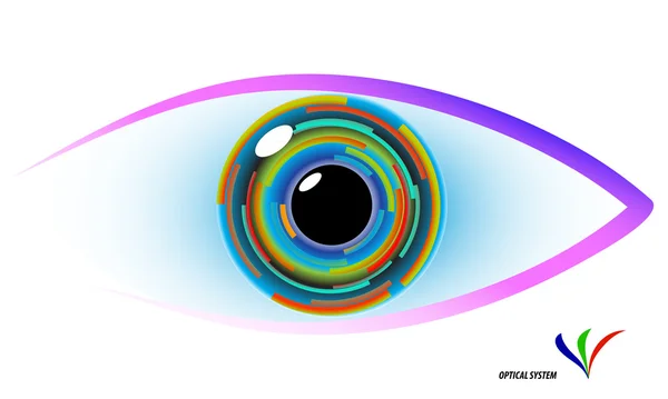 Optisch systeem in een vector op een witte achtergrond — Stockvector