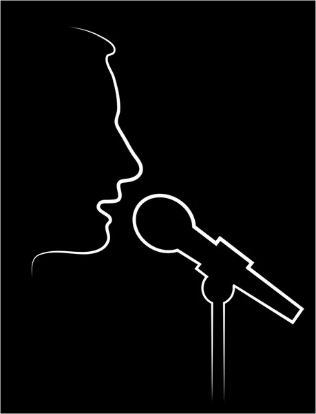 Performer at a microphone — Stock Vector