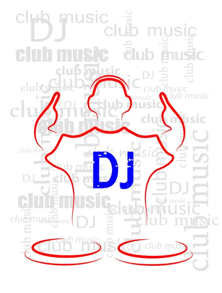 Silhouette du DJ — Image vectorielle