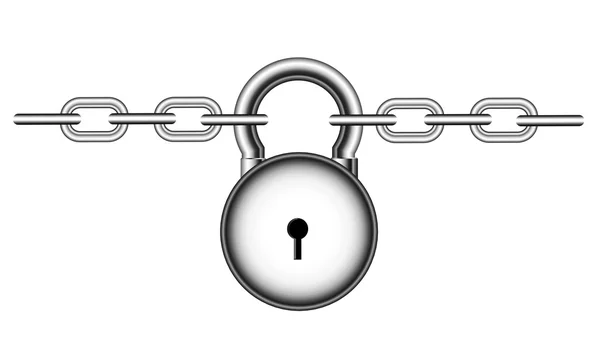 Lock on a chain — Stock Vector