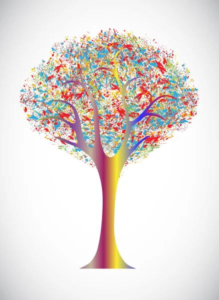 Árvore abstrata de salpicos de tinta — Vetor de Stock