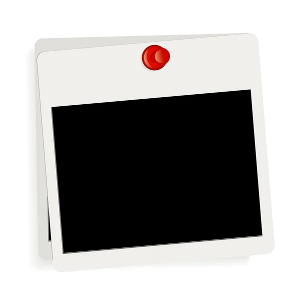 Polaroid plate on the button — Stock Vector