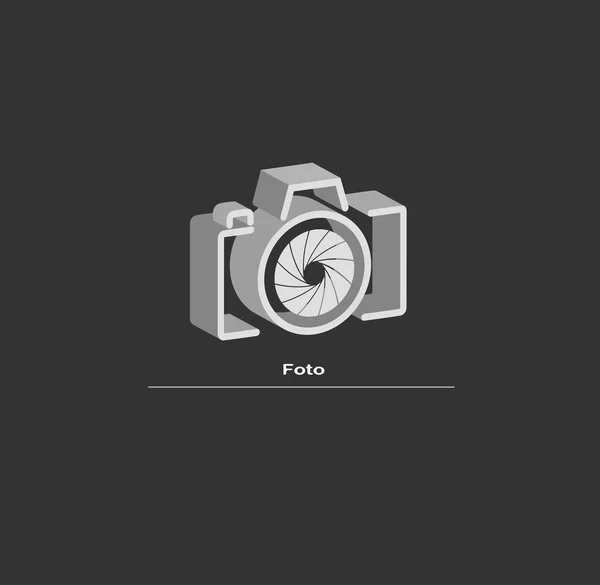 Abstracte symbool van een camera in de 3d — Stockvector