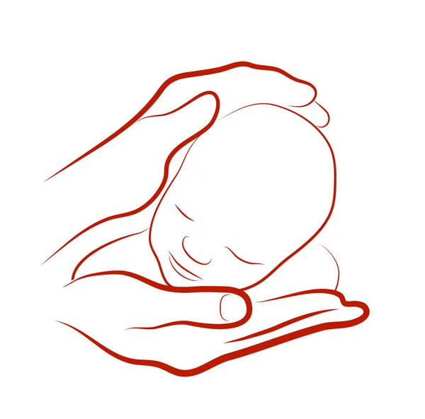 Les mains serrant bébé — Image vectorielle